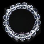 New 12mm Cut Facet Natural Clear Rock Crystal Quartz Stone Elastic Bracelet Love Gift, Size L